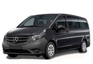 Transfer from Zurich airport to Kandersteg by Mercedes Vito. Get by taxi with english-speaking driver.