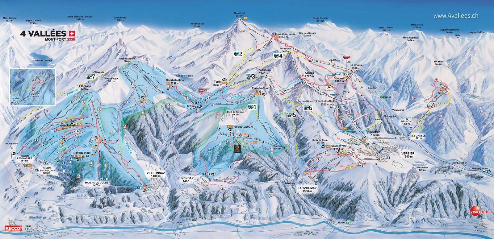 Verber - Les 4 Vallees (ski map)