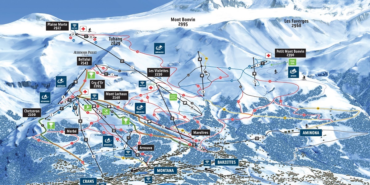 Crans Montana ski map