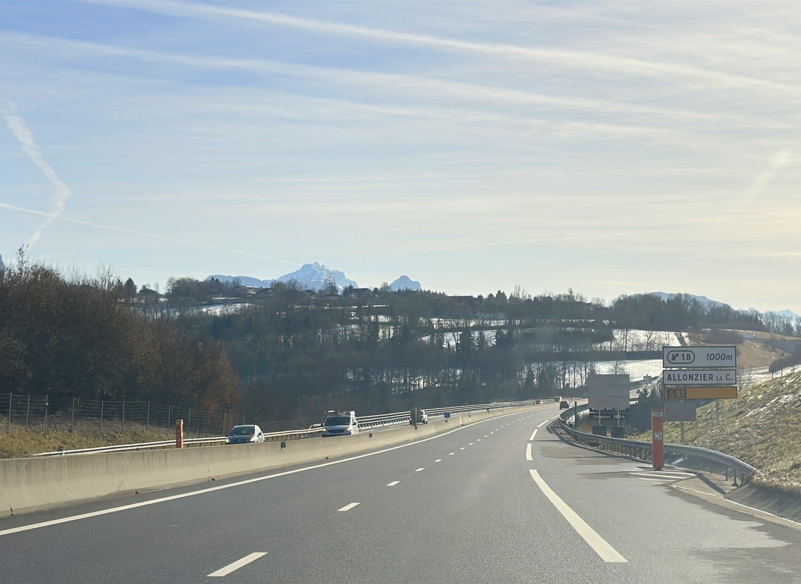 Private transfer on the road from Geneva Airport to Courchevel on the A41-A43 motorway