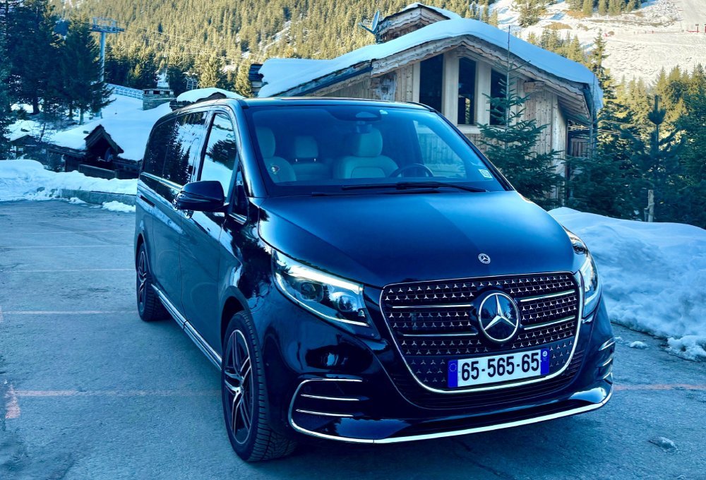 Premium transfer Geneva Airport - Courchevel by new Mercedes V-Class (model 2025)