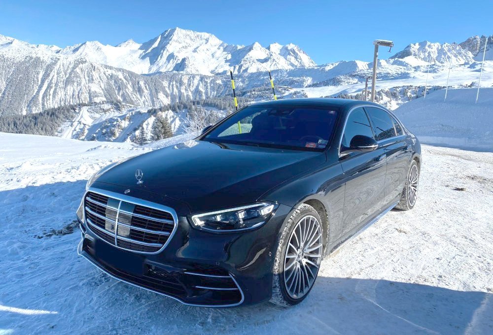 VIP transfer from Geneva airport to Chamonix in a premium Mercedes S-Class sedan