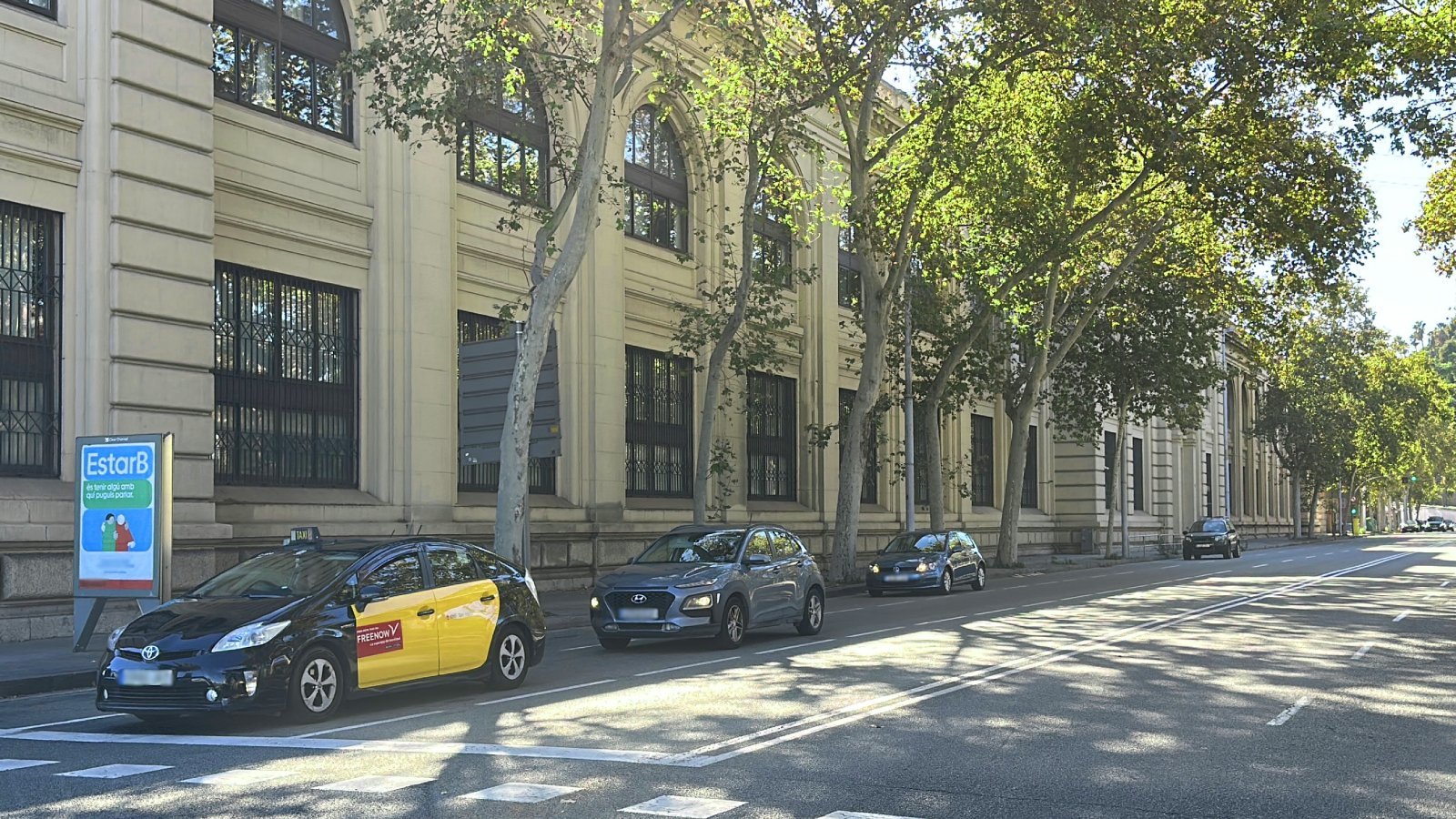 Official taxis waiting for passengers at Barcelona for transfers to Salou