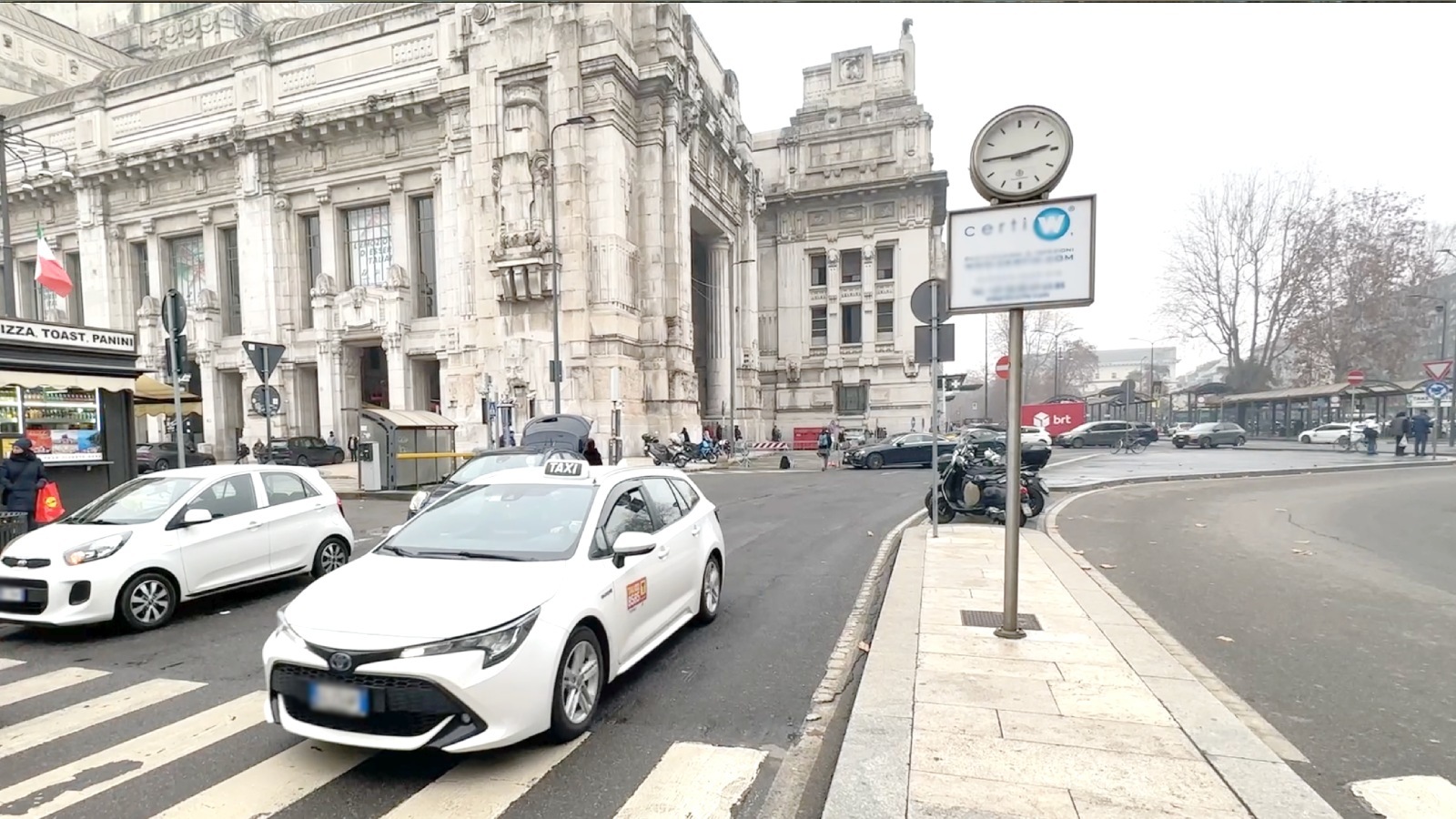 Official taxi car waiting for passengers in Florence, Italy