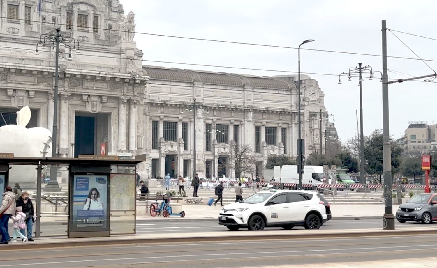 Official taxi car waiting for passengers in Pisa, Italy