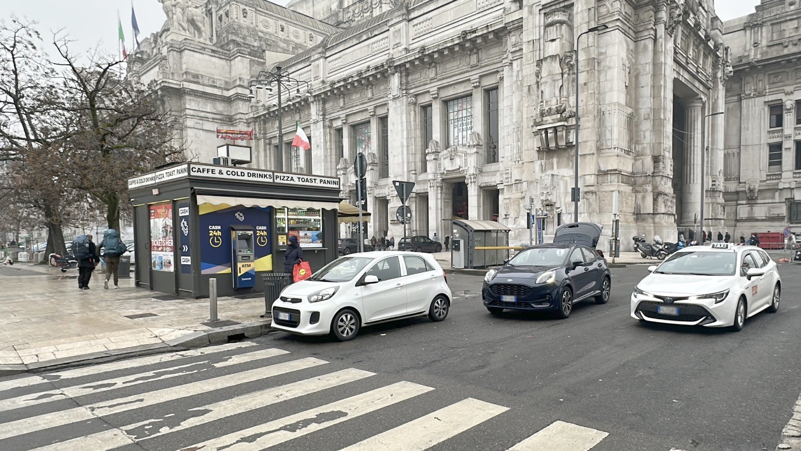 Official taxi car waiting for passengers in Portofino, Italy