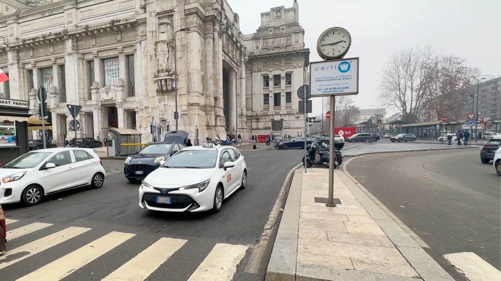 Official taxi car waiting for passengers in Rapallo, Italy