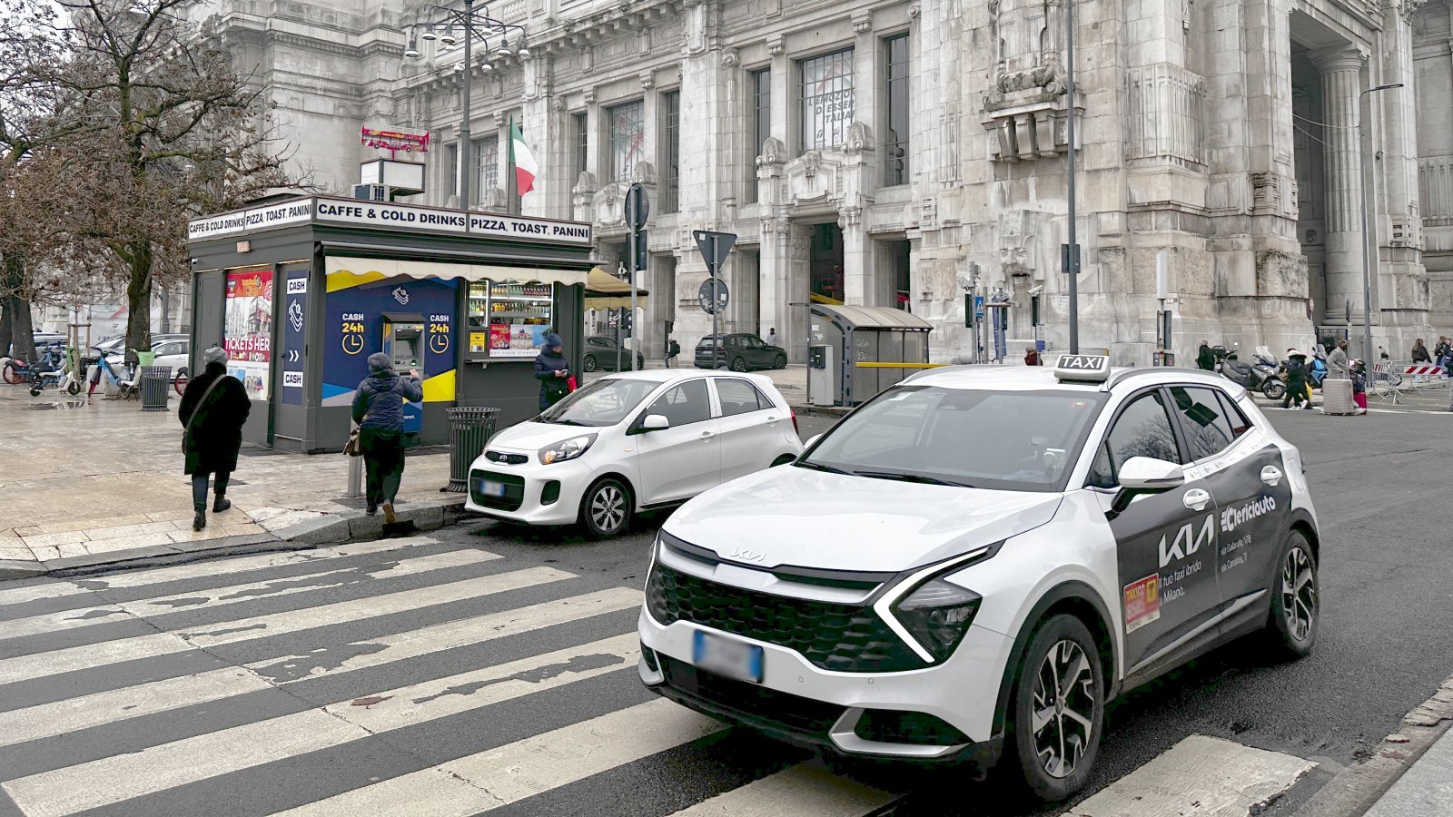 Official taxi car waiting for passengers in Riva del Garda, Italy