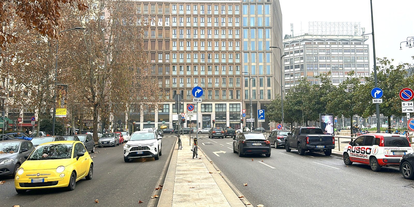 Official taxi car waiting for passengers in Savona, Italy