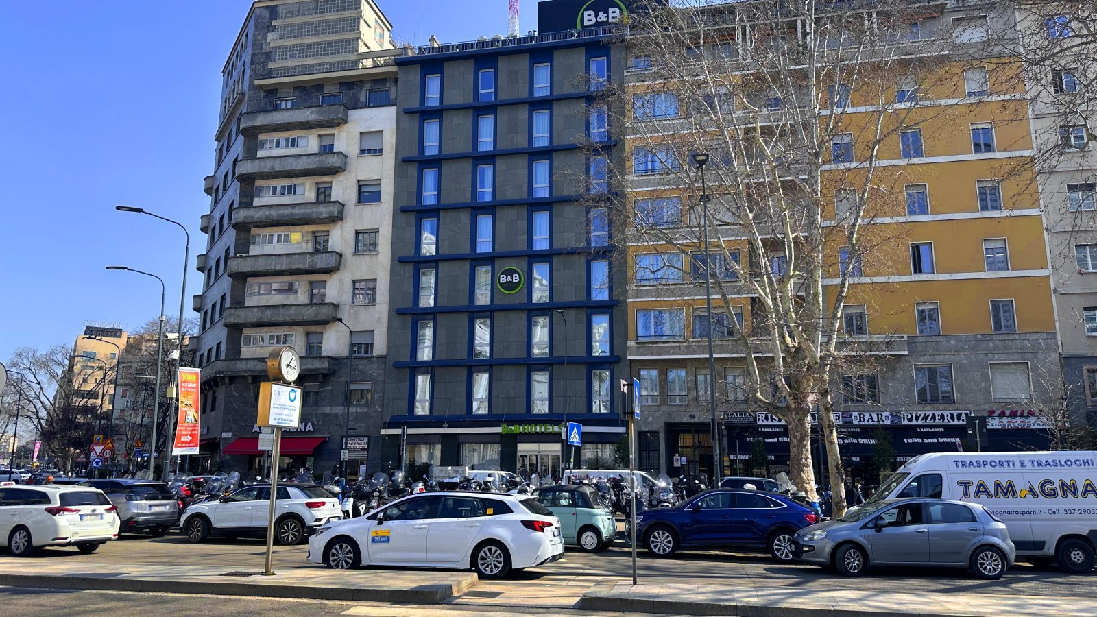 Official taxi car waiting for passengers in Siena, Italy