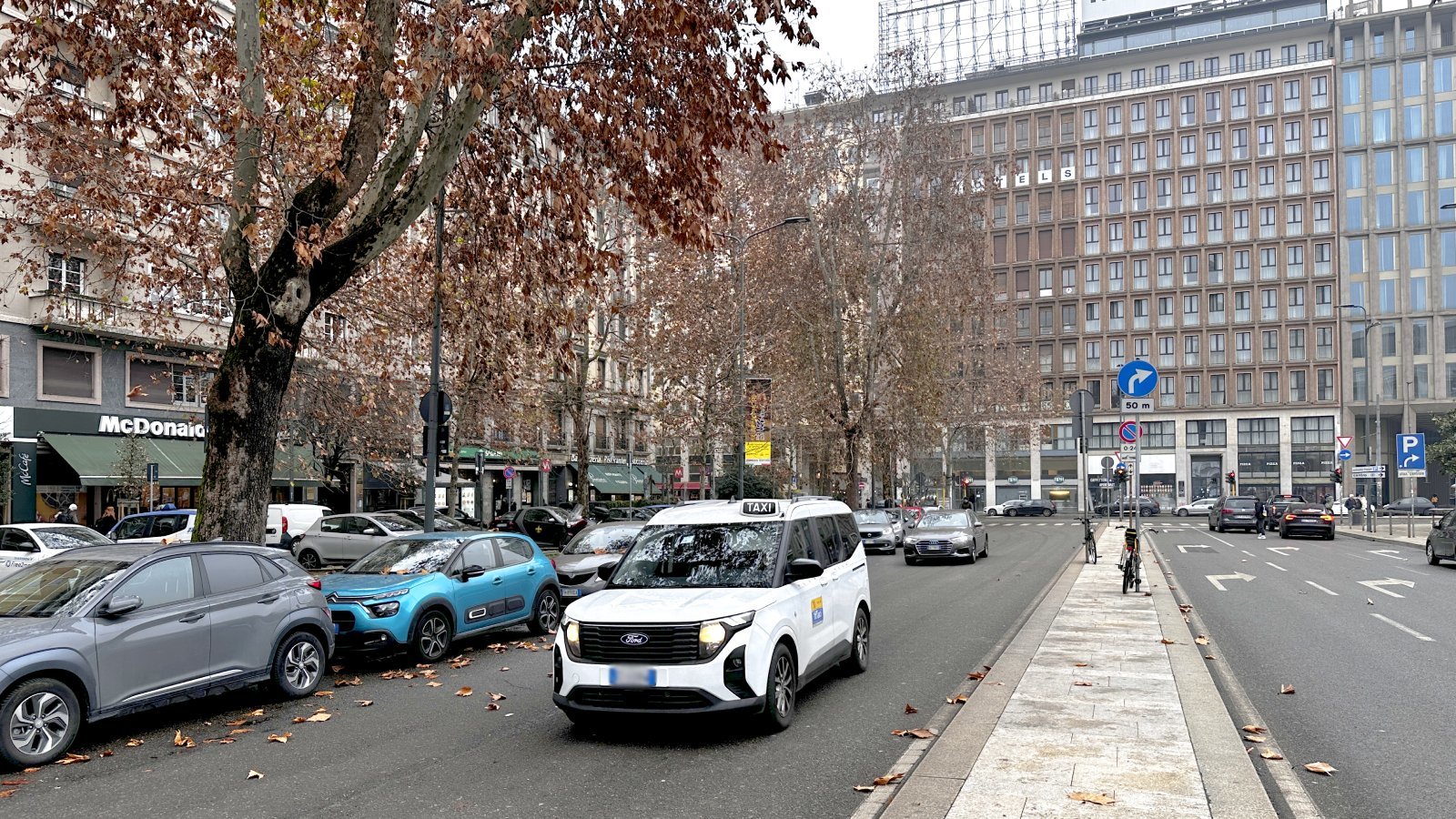 Official taxi car waiting for passengers in Venice, Italy