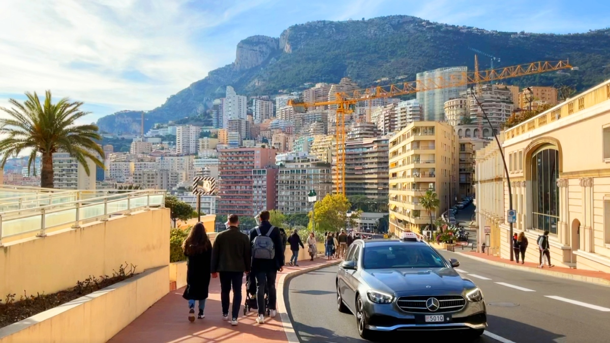 Official taxis waiting for passengers at Monaco for transfers to Saint-Tropez
