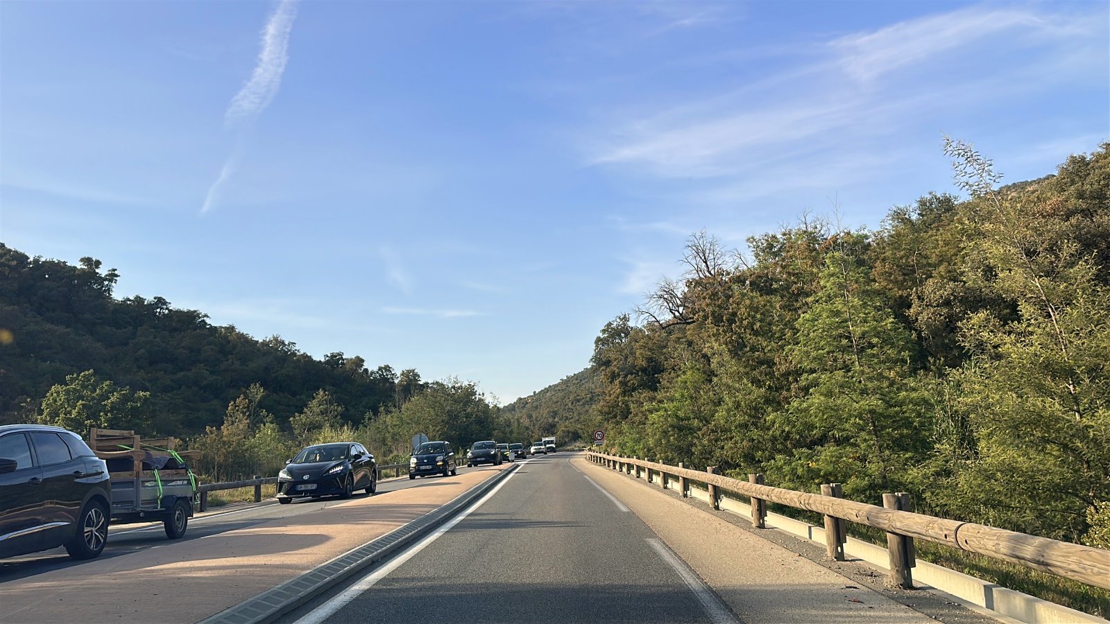 The toll-free D25 road (from Le Muy to Sainte-Maxime)