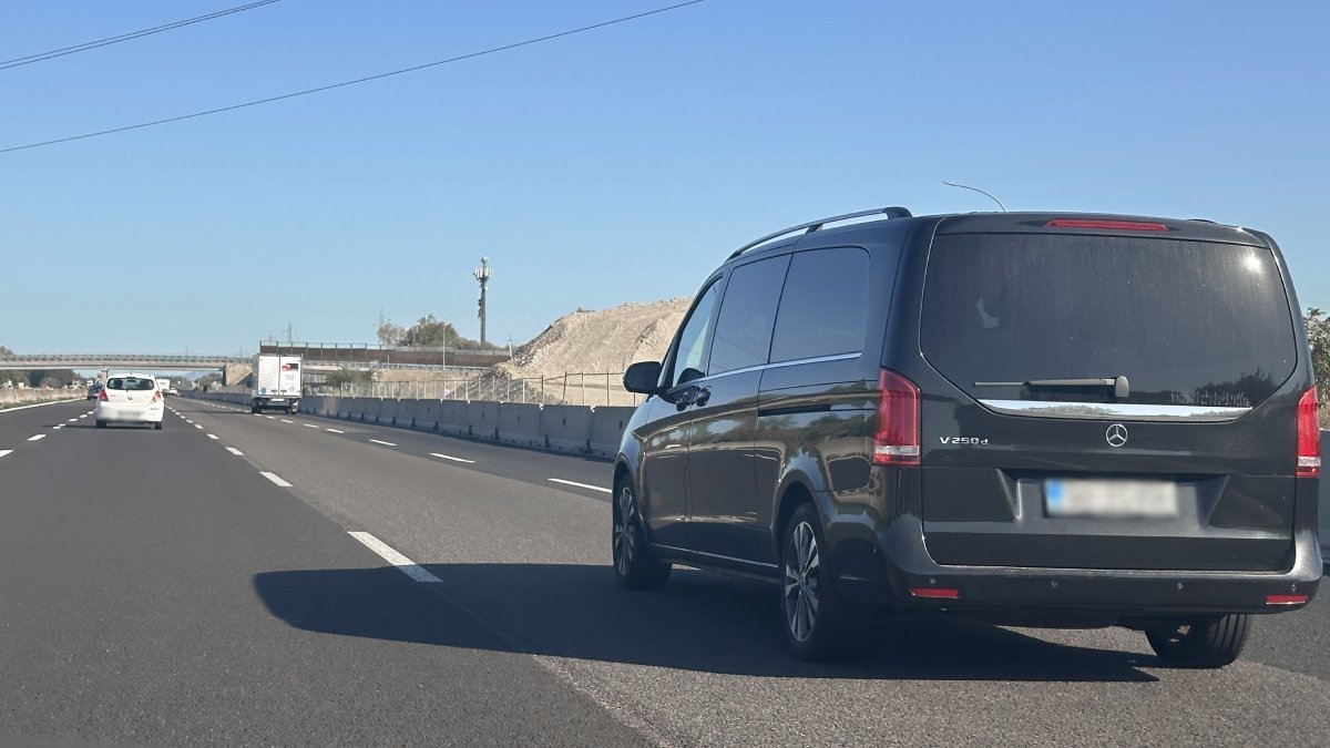 Car performing a transfer on the road from Milan to Zermatt (Täsch)