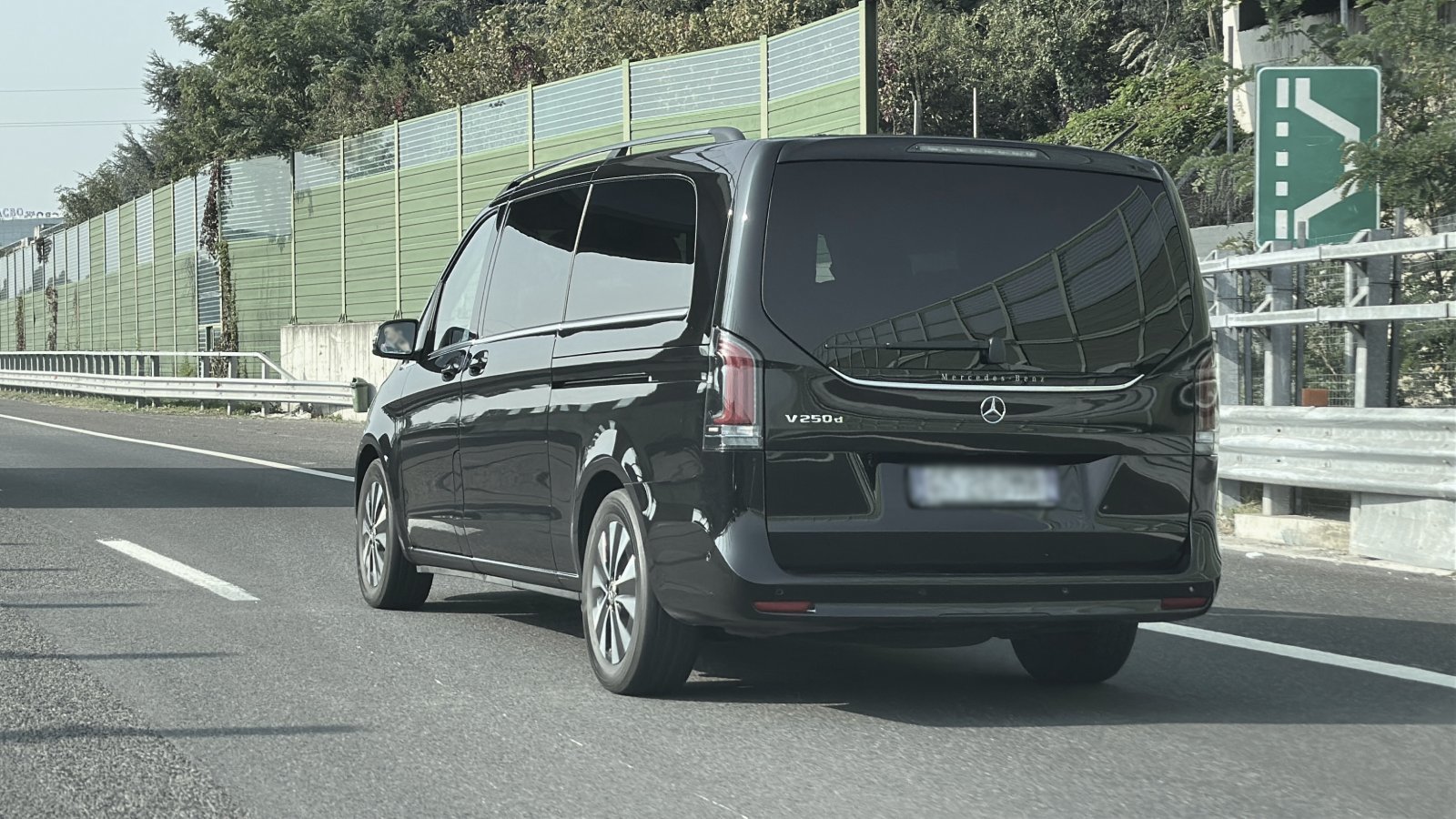 Mercedes driving from Milan to Portofino on highway