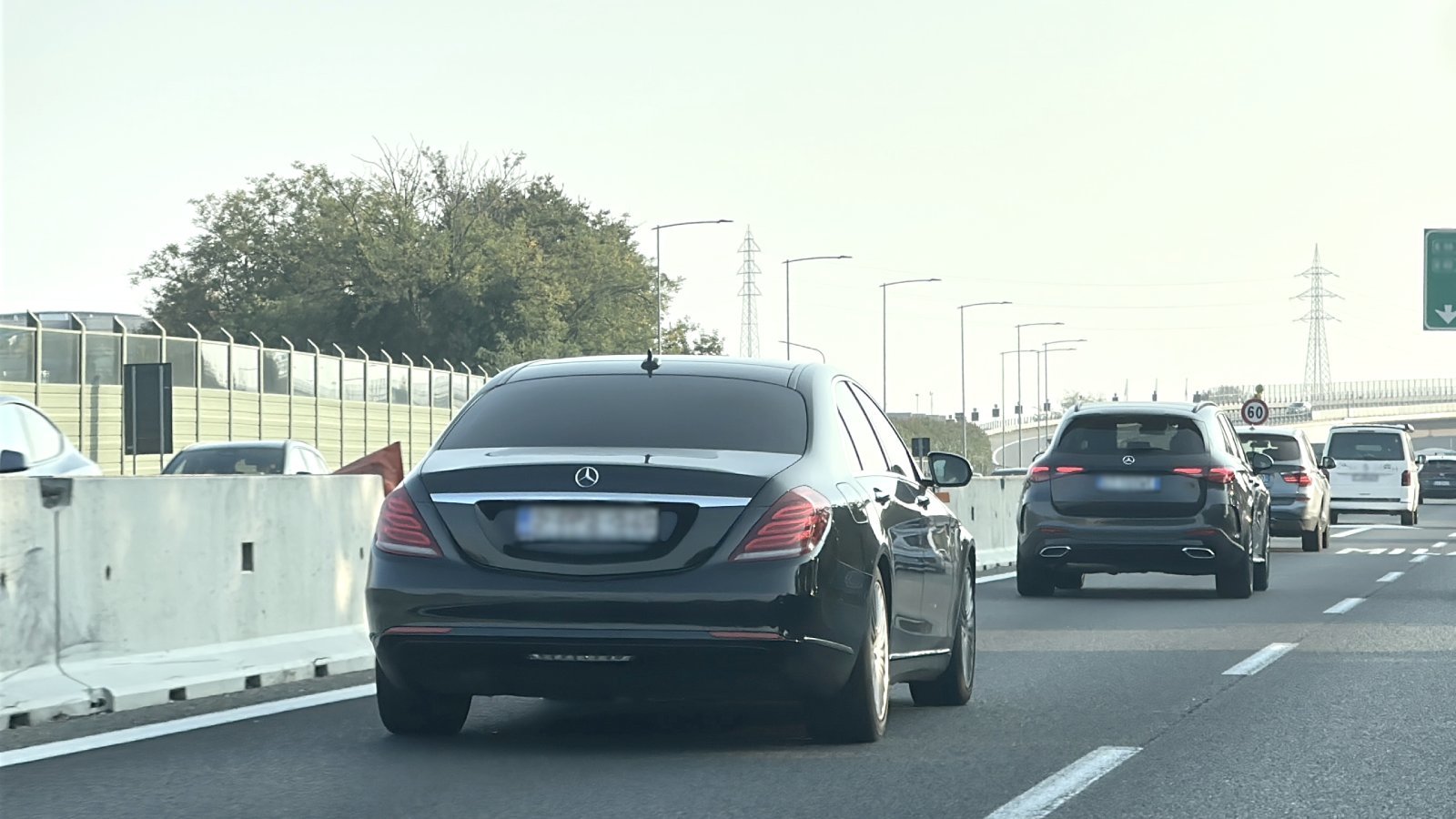 Mercedes driving from Milan to Rapallo on highway