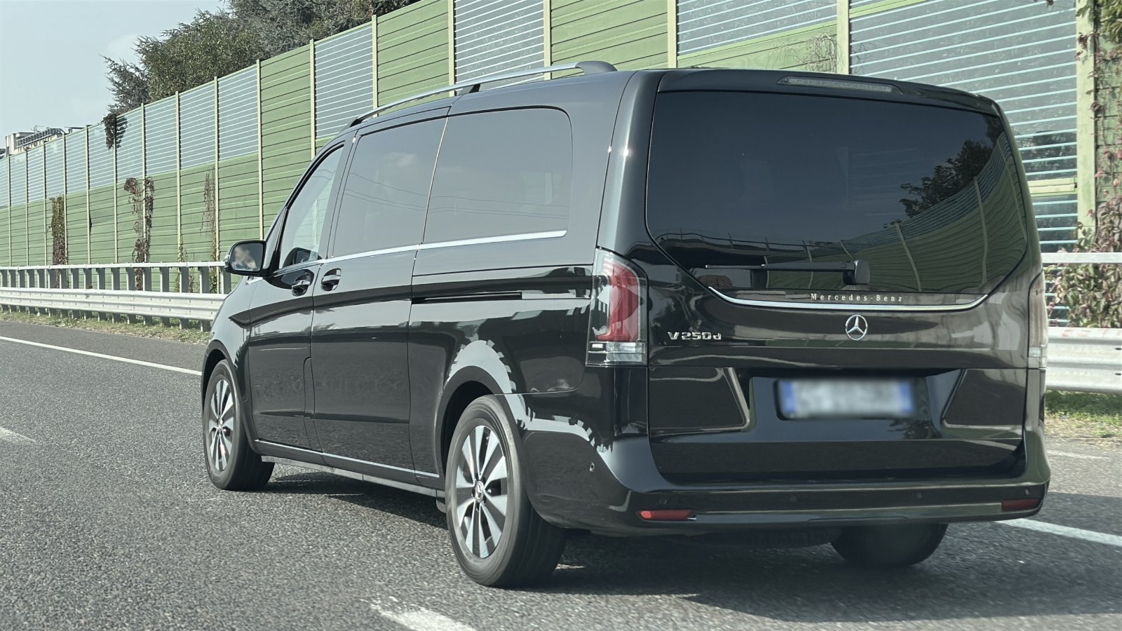 Mercedes driving from Milan to Verona on highway